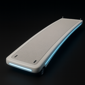 Passerella per barca a vela modello Standard in fibra di vetro con luci LED blu